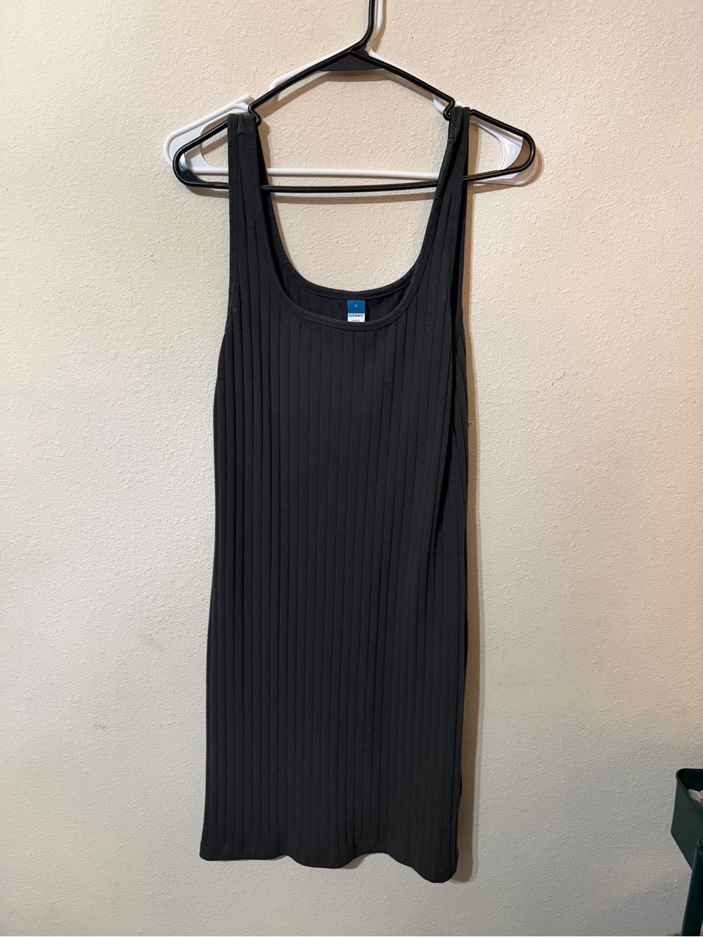Old Navy Black Ribbed Crewneck Midi Dress